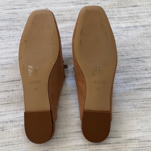J. Crew Women's Tan Faux Suede Mules with Bow Detail - Picture 6 of 7